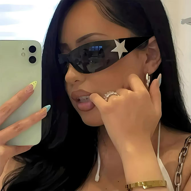 Rimless Decoration Integrated Y2K Fashion Beach Party Sunglasses